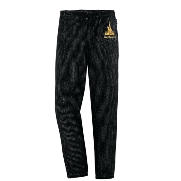 Disney World 50th Anniversary corduroy jogger gold metallic stripes XXL - Picture 1 of 10